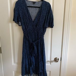 Torrid Blue Leopard Wrap dress